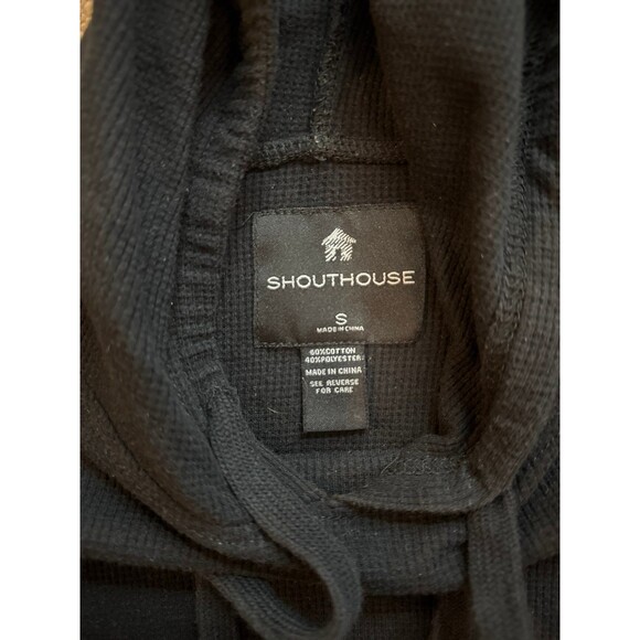 Shouthouse (Tilly’s) Black Hoodie - Lightweight Waffle Knit - Men’s Small - Picture 2 of 8